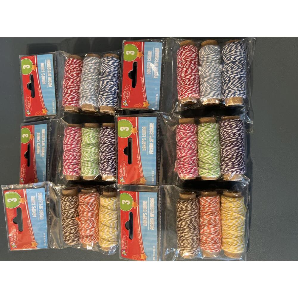 Crafter's Square Bakers Twine 6 pkgs of 3-Pack Multiple Color (SR1151)